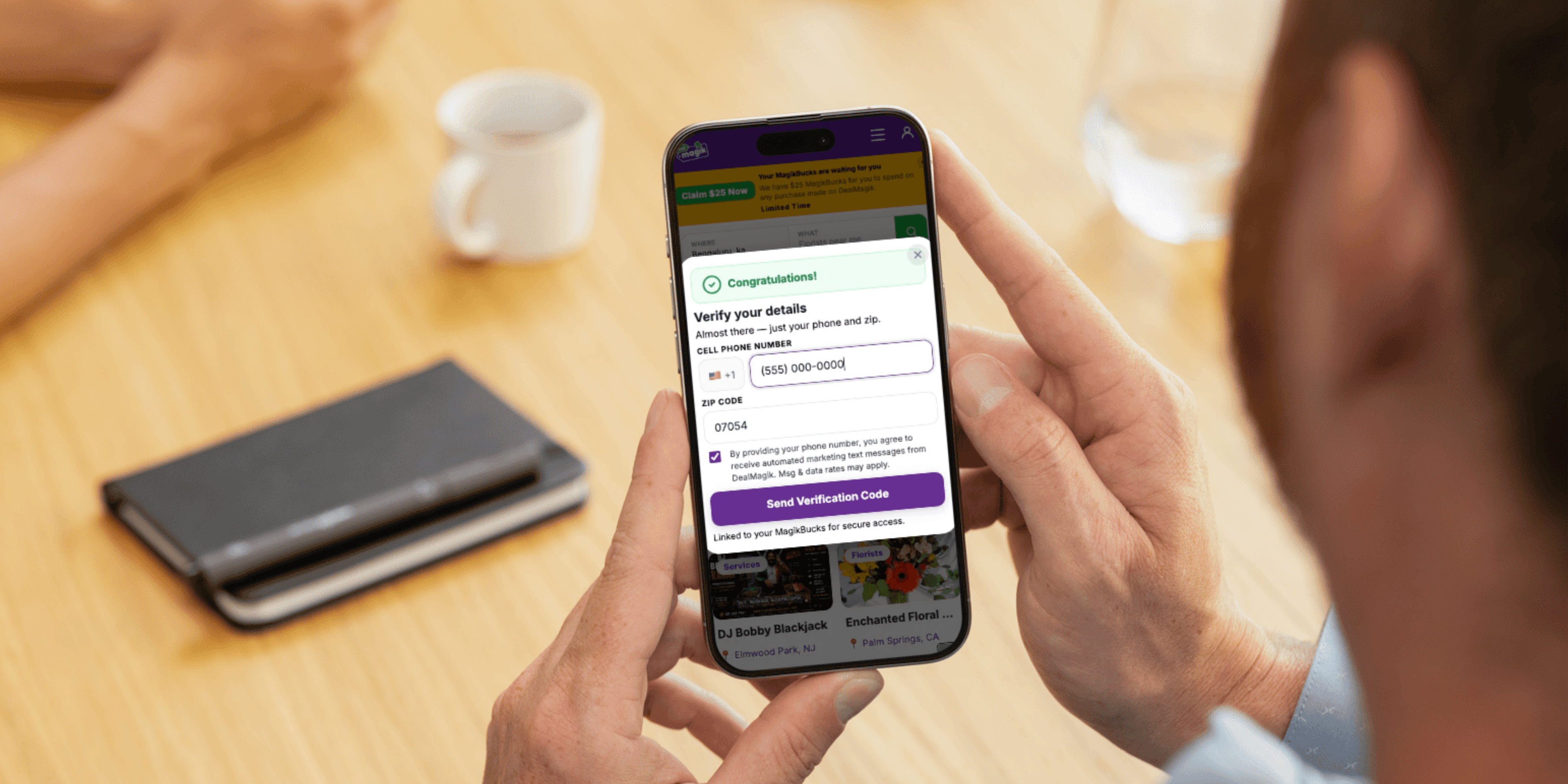 Shopper verifying their account