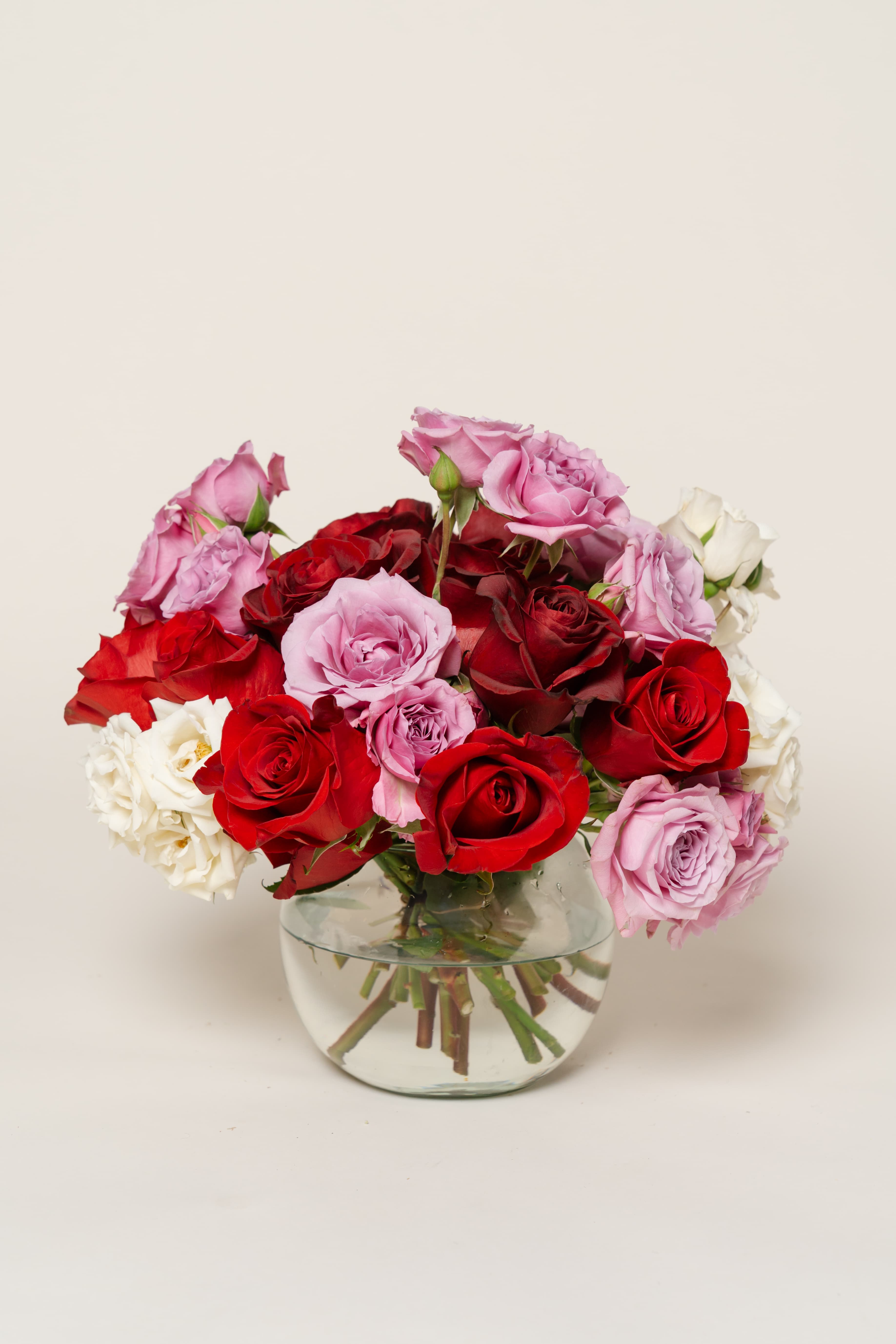 Modern Mixed Rose Arrangement