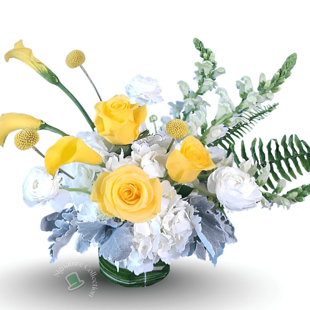 Modern Yellow & White Flower Arrangement