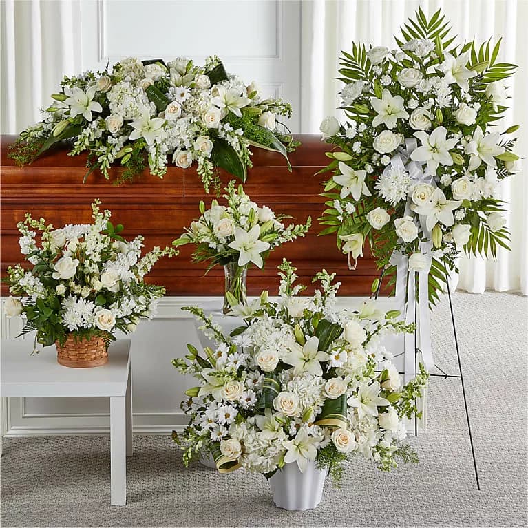 Sympathy Bundle in White Flowers