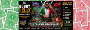 DJ Bobby Blackjack providing professional DJ and entertainment services for bars, lounges, nightclubs, corporate events, and private parties